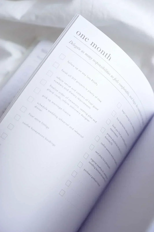 1 Month Wedding Planning Checklist