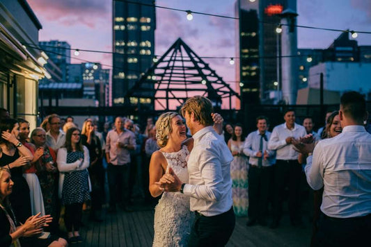 Unique rooftop wedding venue with city skyline views