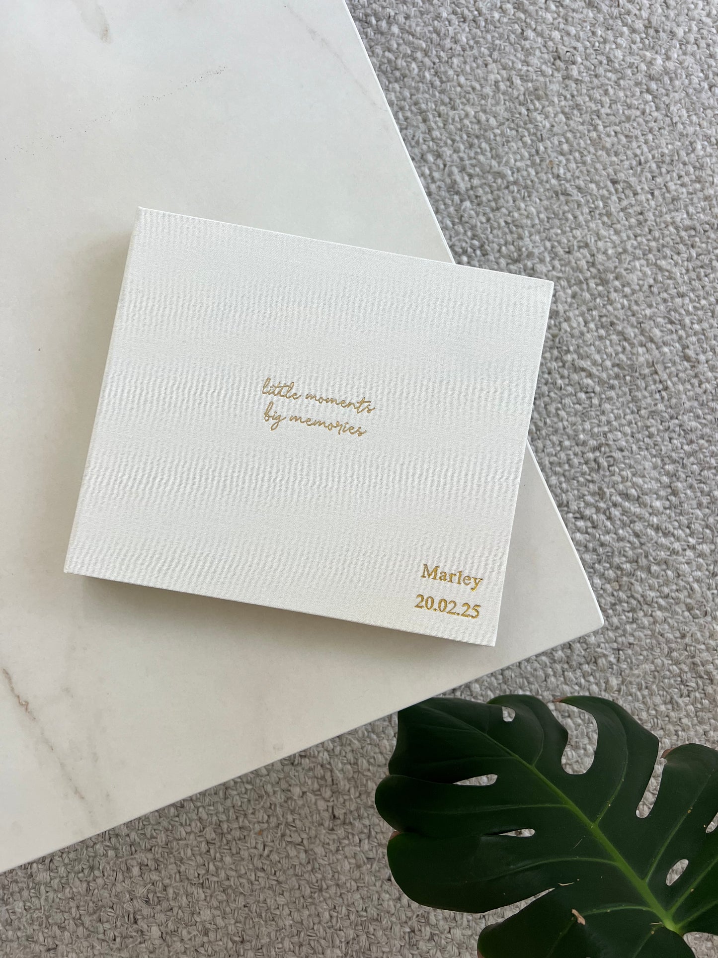 Luxury Personalised Photo Album & Linen Keepsake Box