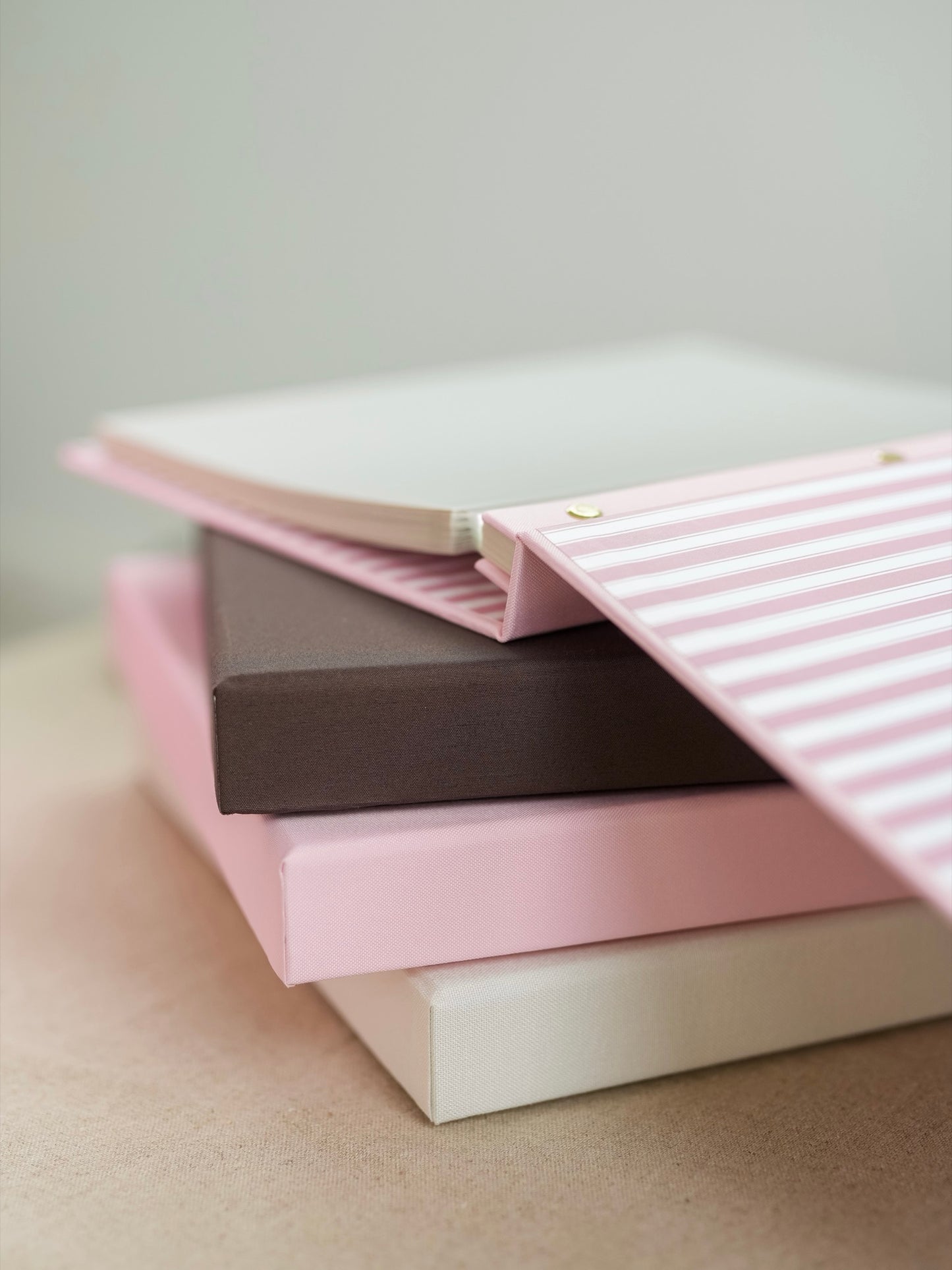 Close up of the linen keepsake box detail