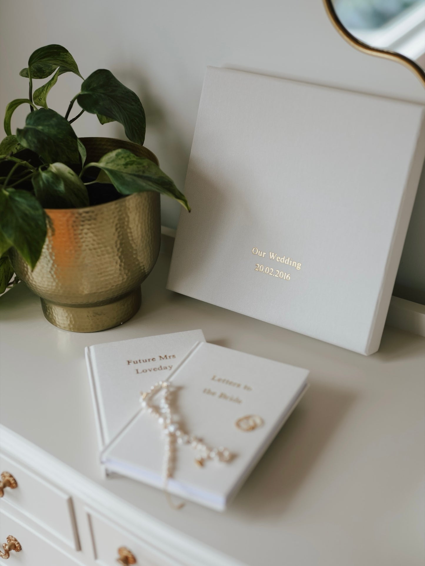 Bespoke linen wedding photo album, personalised