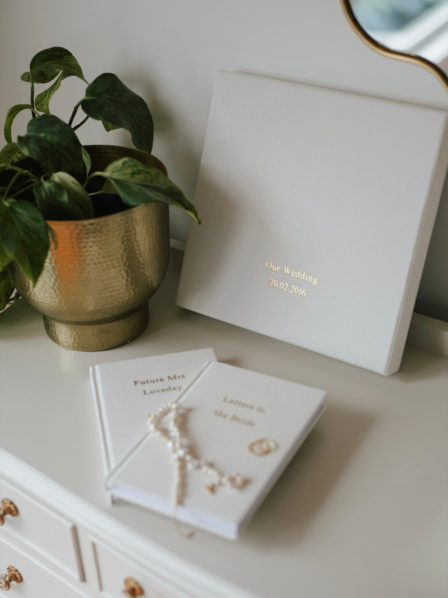Bespoke linen wedding photo album, personalised