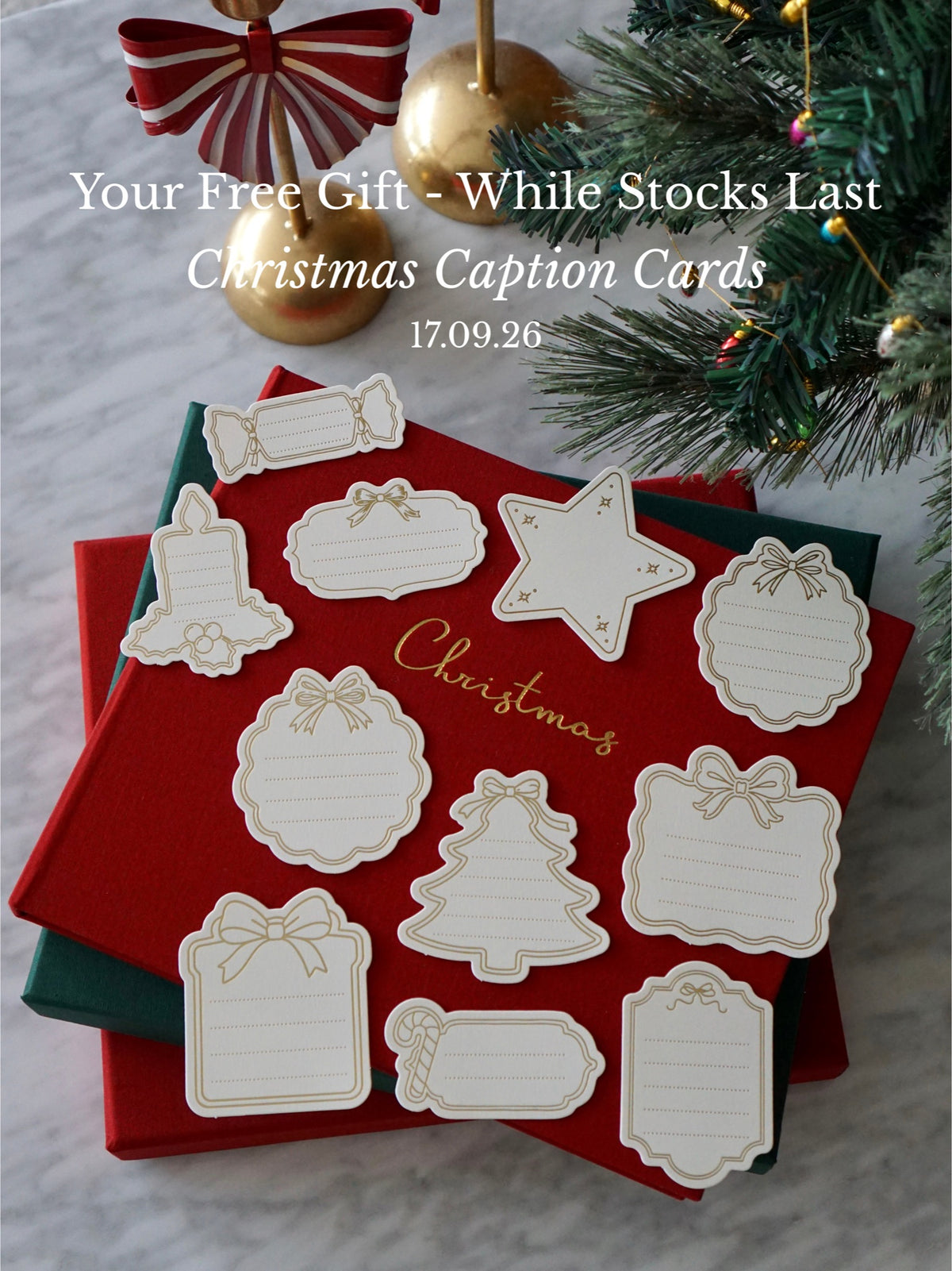 Christmas Photo Album with free Christmas Caption Cards gift, while stocks last