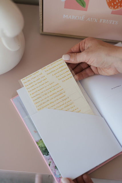 Gold foil stickers and dividers for the Pink Rose Photo Album & Journal Bundle